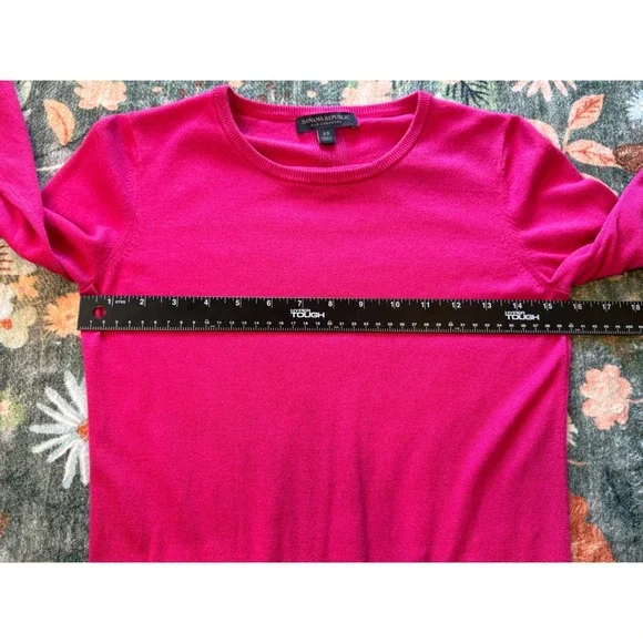 Banana Republic Silk Cashmere Crew Neck Sweater Pink XS 797403-06 Long Sleeve - Picture 3 of 8